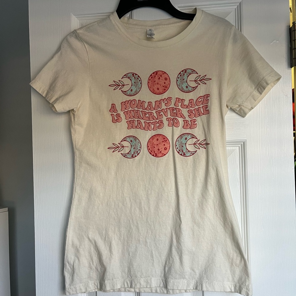 Next Level Apparel Cream Graphic Women's Tee